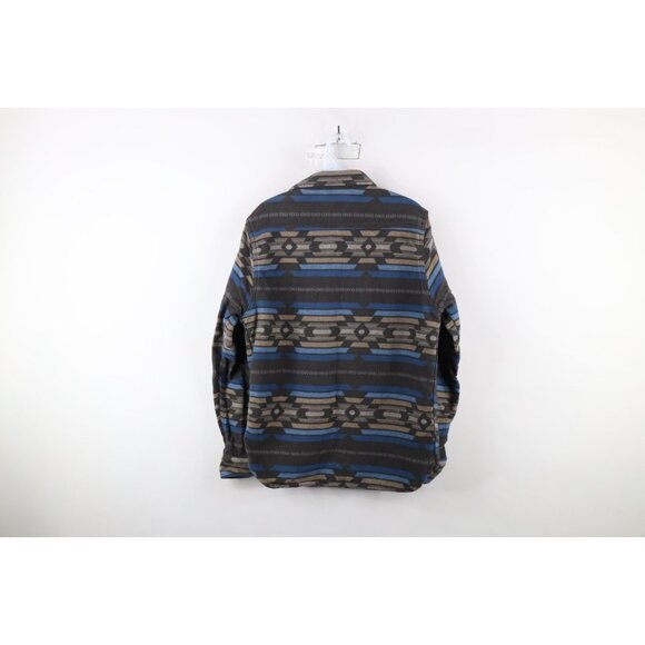 Iron and Resin Mens large Faded Heavy Southwestern Fiesta Flannel Button Shirt - Picture 10 of 12
